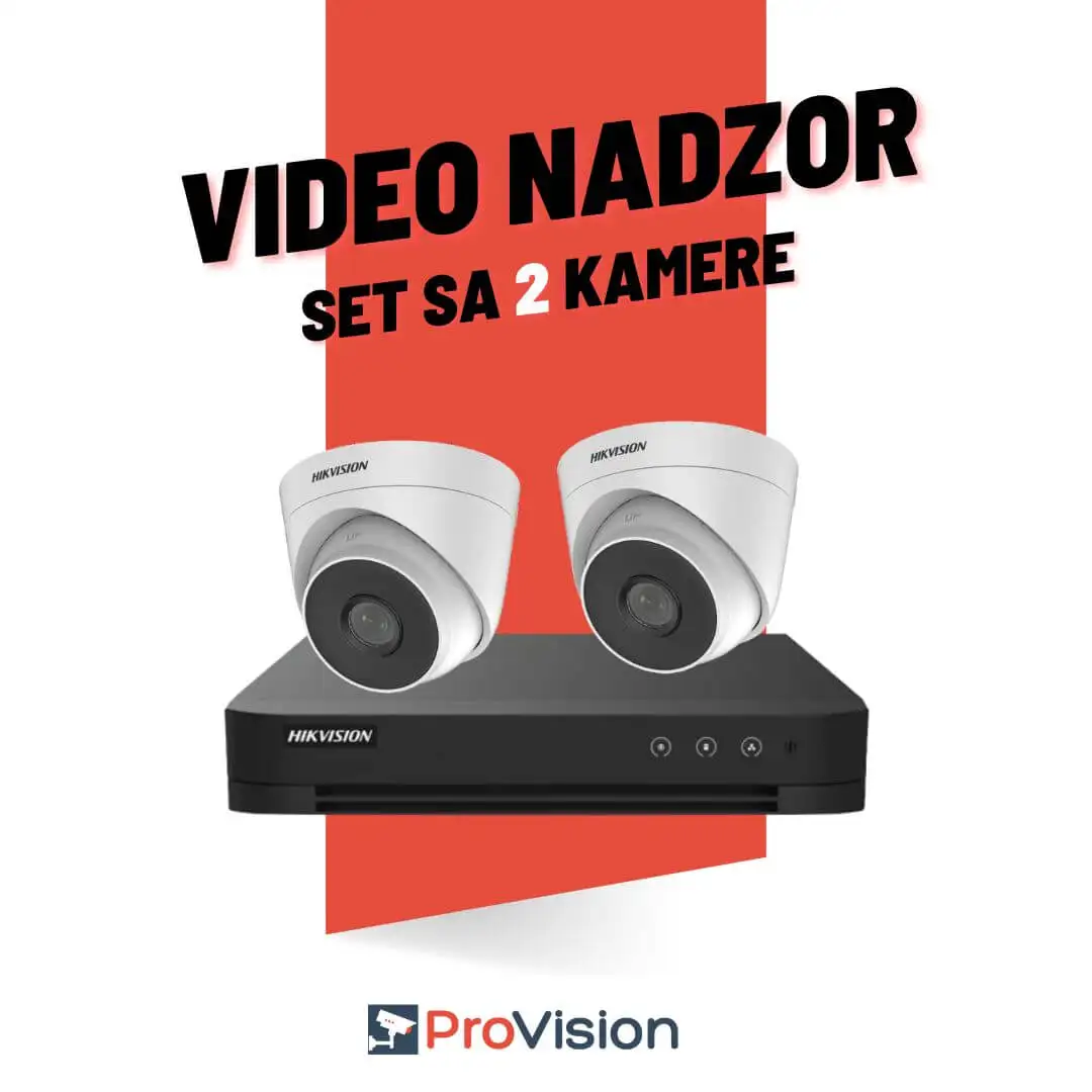 Komplet za video nadzor sa 2 Hikvision Full HD kamere