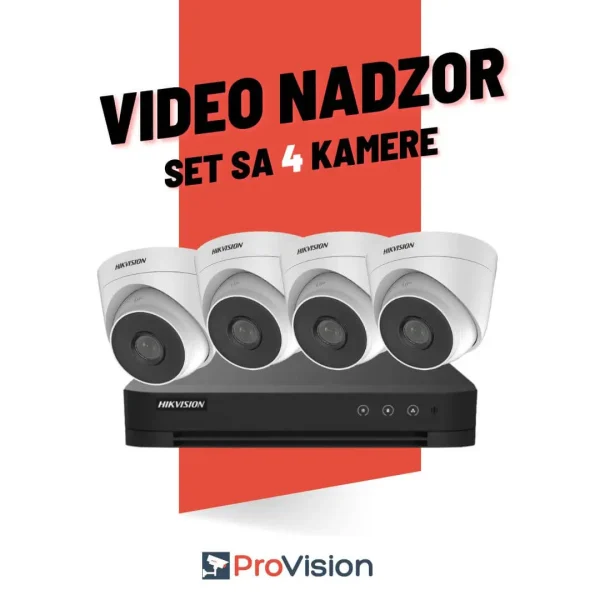 Komplet za video nadzor sa 4 Hikvision Full HD kamere