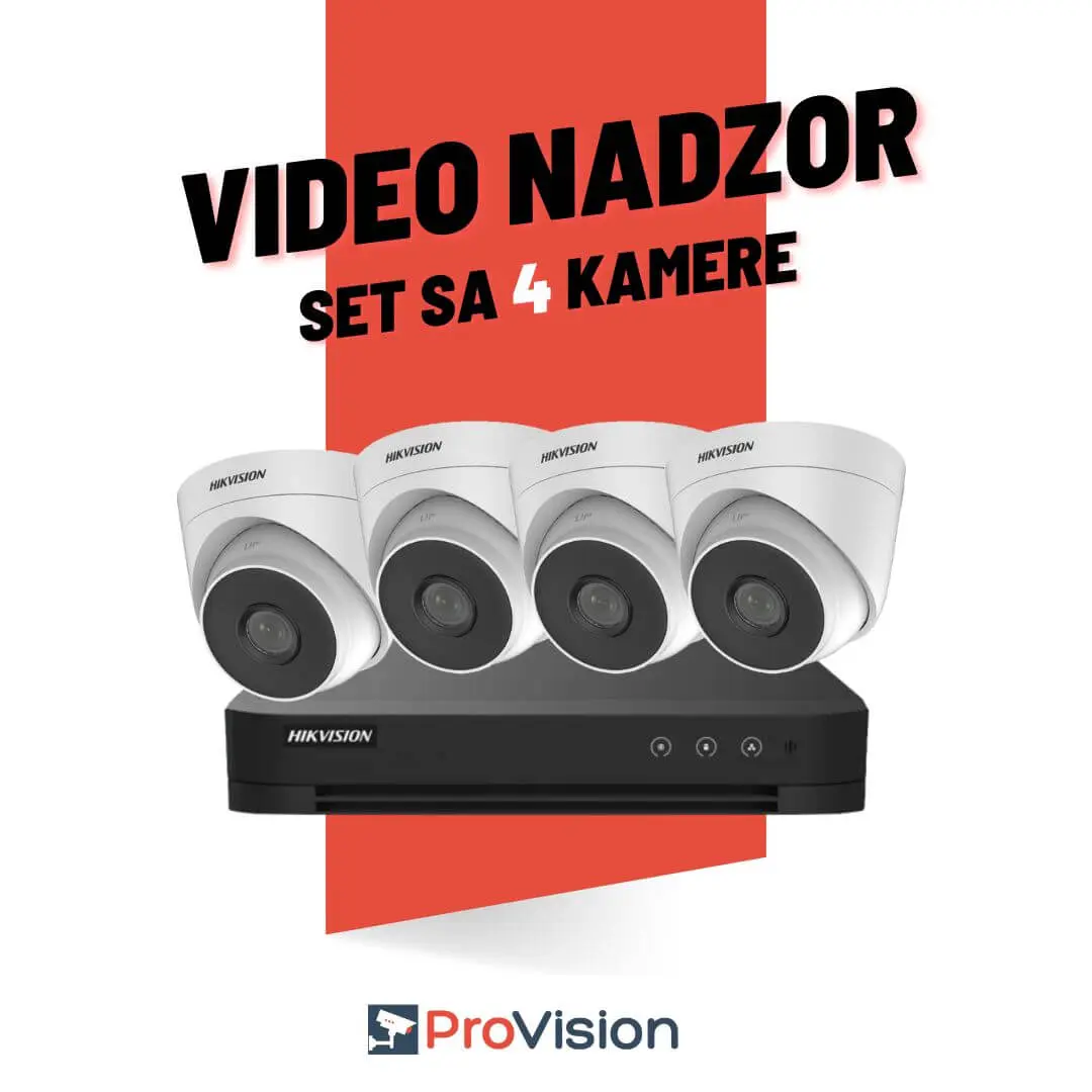Komplet za video nadzor sa 4 Hikvision Full HD kamere