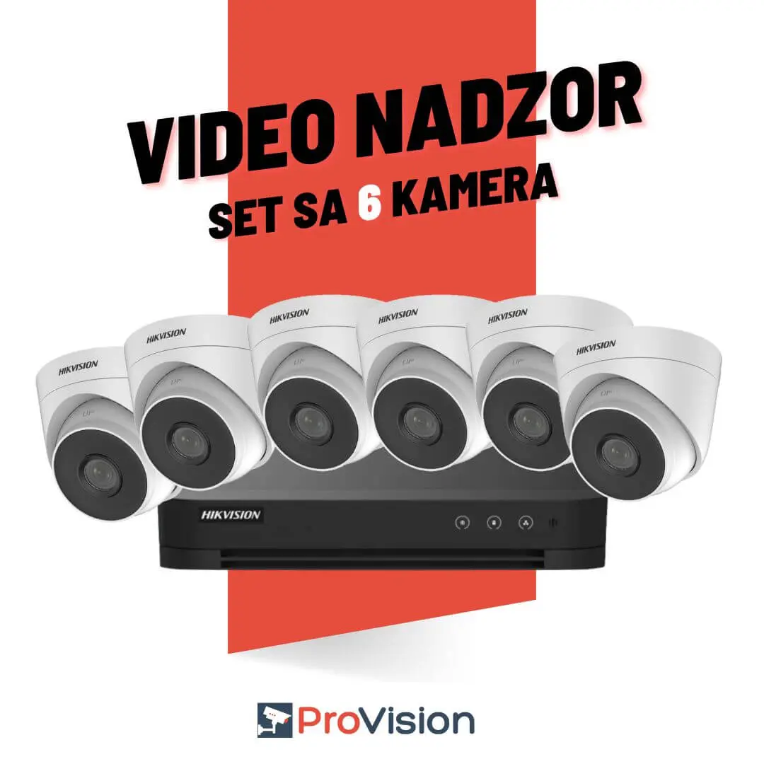 Komplet za video nadzor sa 6 Hikvision Full HD kamere