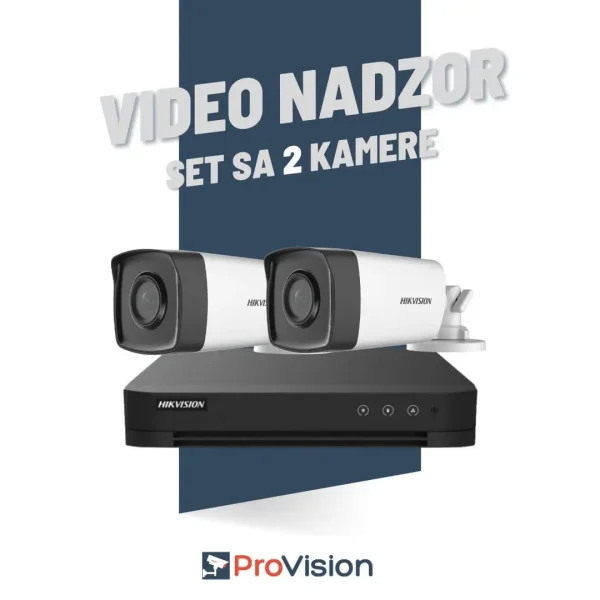 Komplet za video nadzor sa 2 Hikvision Full HD kamere