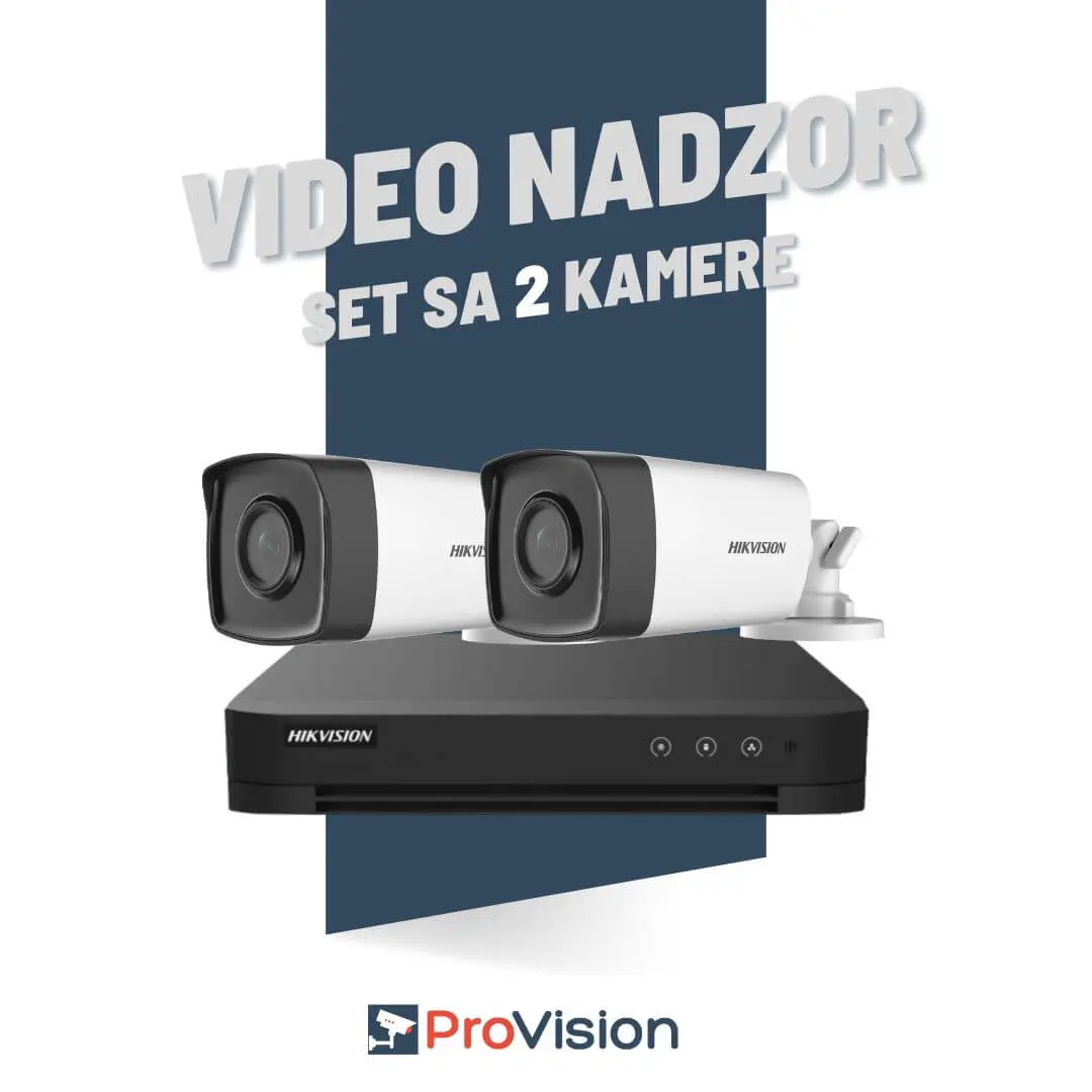 Komplet za video nadzor sa 2 Hikvision Full HD kamere