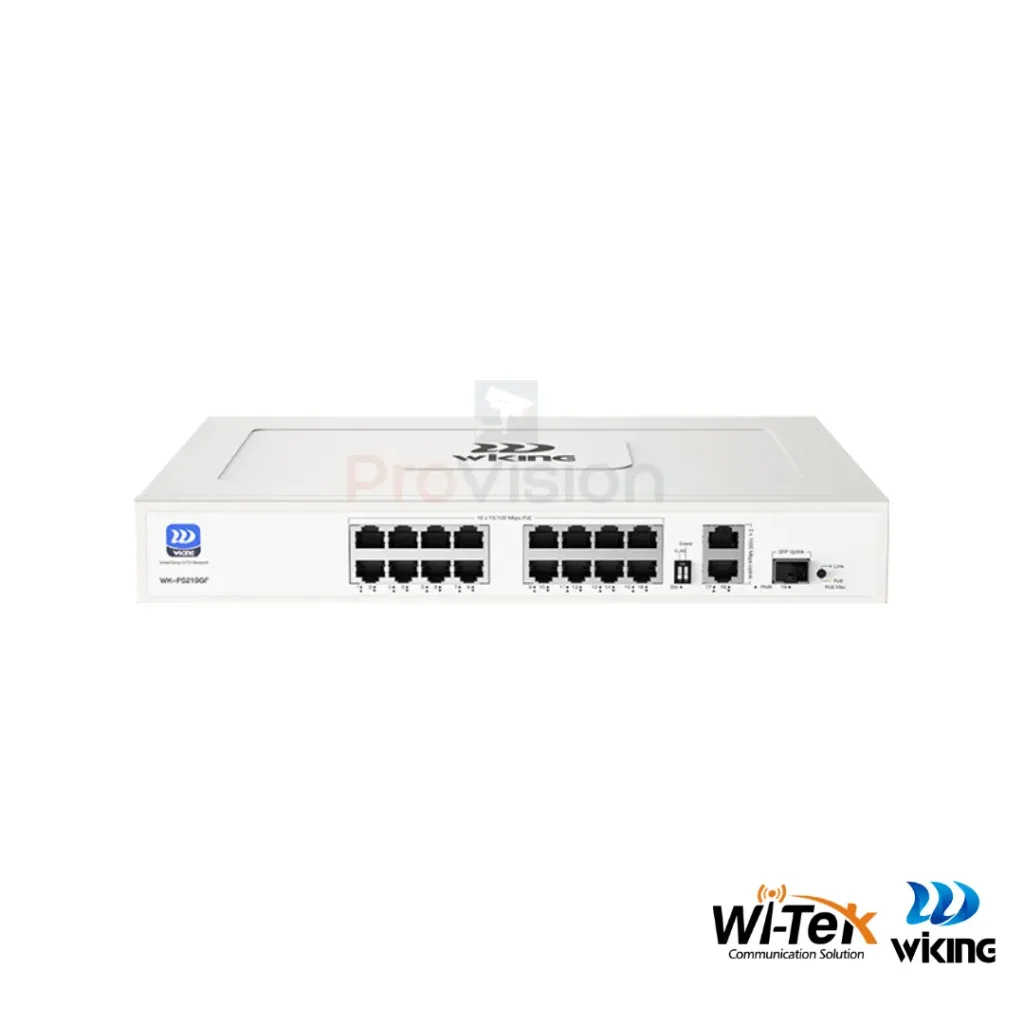 Wi-Tek WIKING WK-PS21PGF Megabitni PoE Switch 16-portni